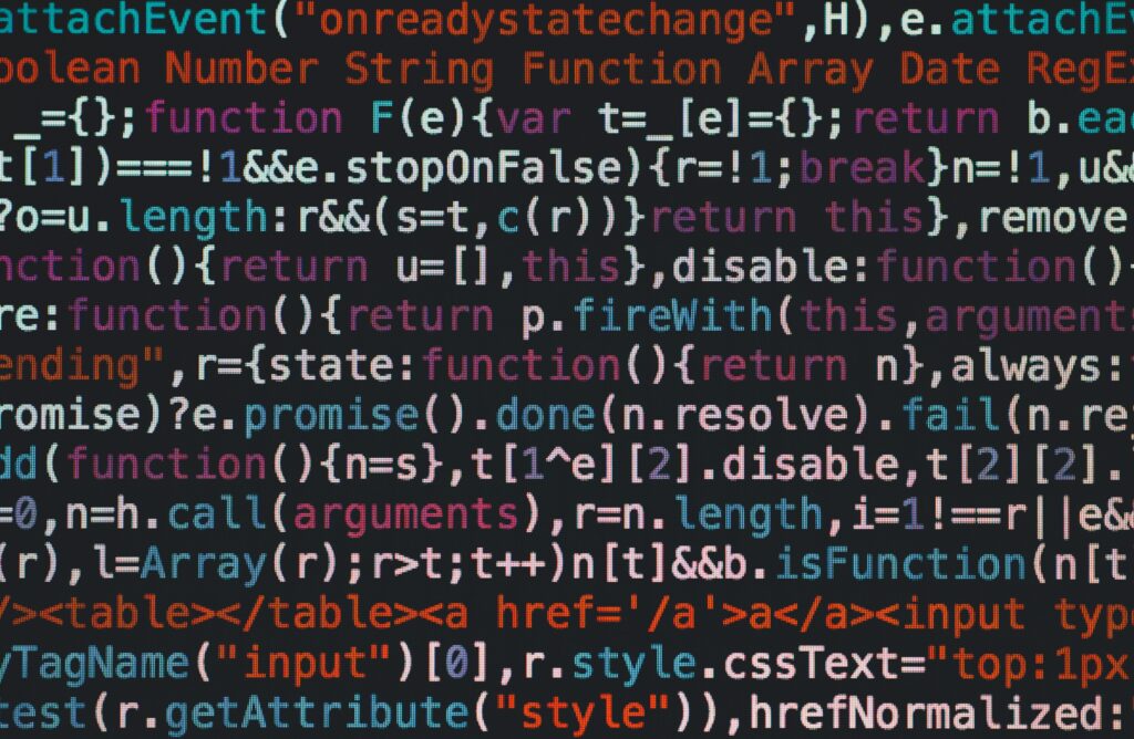 code on a laptop screen