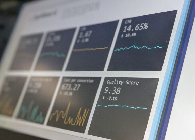 analytics graphs on a computer screen