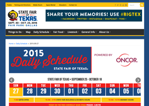 State Fair of Texas Homepage Designed by WrightIMC