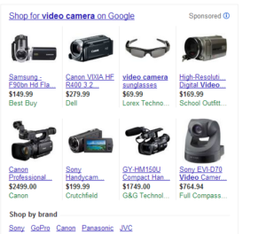 screenshot example of Google's Product Listing Ads (PLAs)